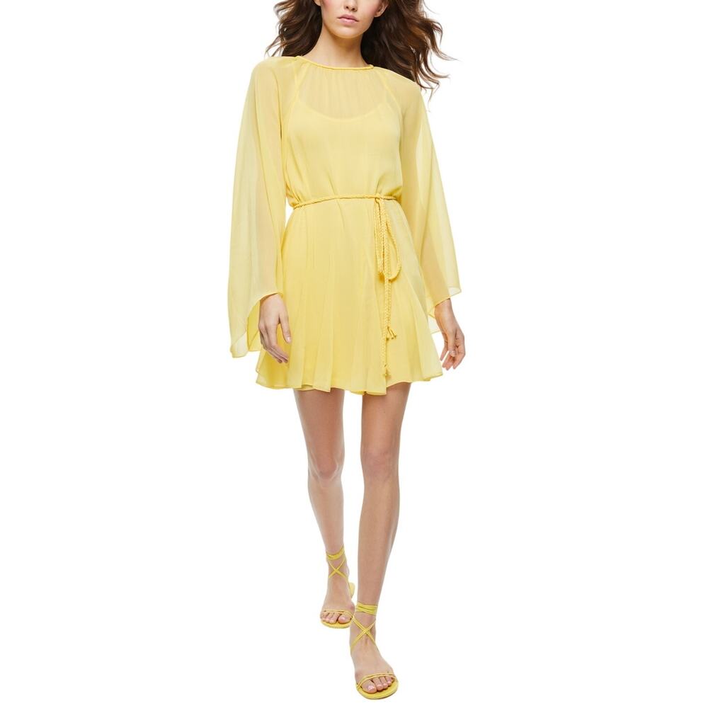 Olivia Sheer Yellow Gitana Mini Dress Size XS